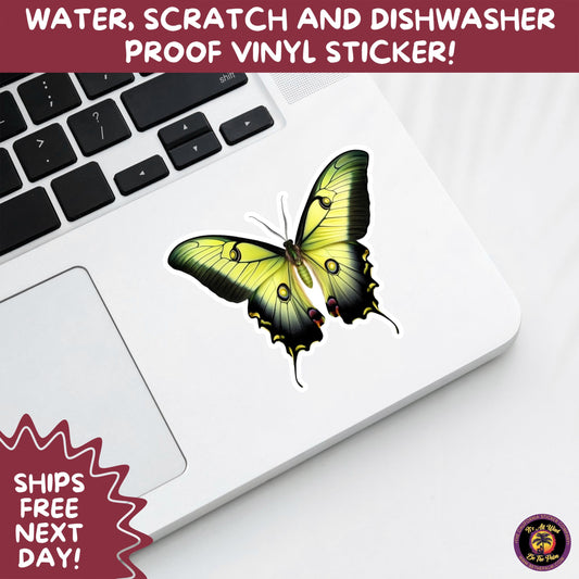 LUNA MOTH STICKERS | moth, sticker, luna moth, moon moth, cottage core, halloween, goth moth, large moth, insect sticker, laptop sticker,