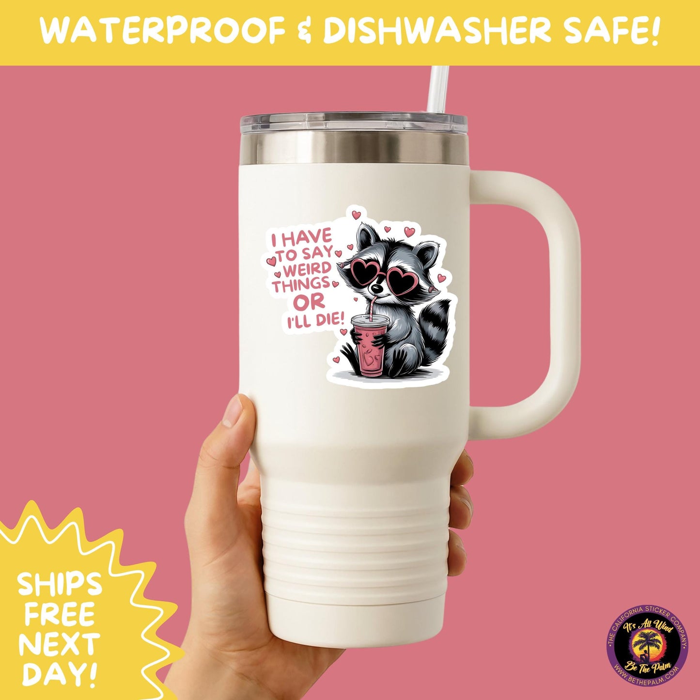 RACCOON STICKER | funny sticker, laptop sticker, stickers, stickers for hydro, vinyl stickers, meme sticker, water bottle sticker
