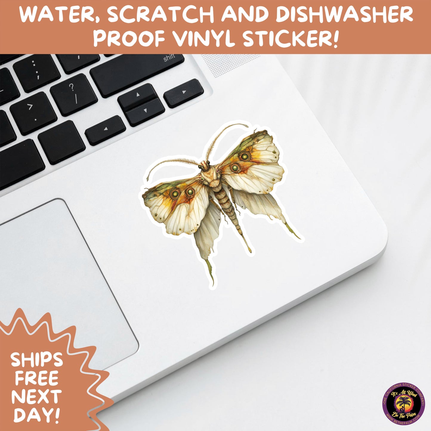 GOTH MOTH STICKERS | Gothic Insect Vinyl Stickers, Dark Aesthetic Stickers for Laptops Journals, Spooky Bug Stickers, Moth Witchy Decor
