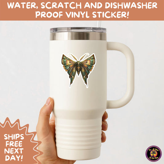 GOTH MOTH STICKERS | Gothic Insect Vinyl Stickers, Dark Aesthetic Stickers for Laptops Journals, Spooky Bug Stickers, Moth Witchy Decor