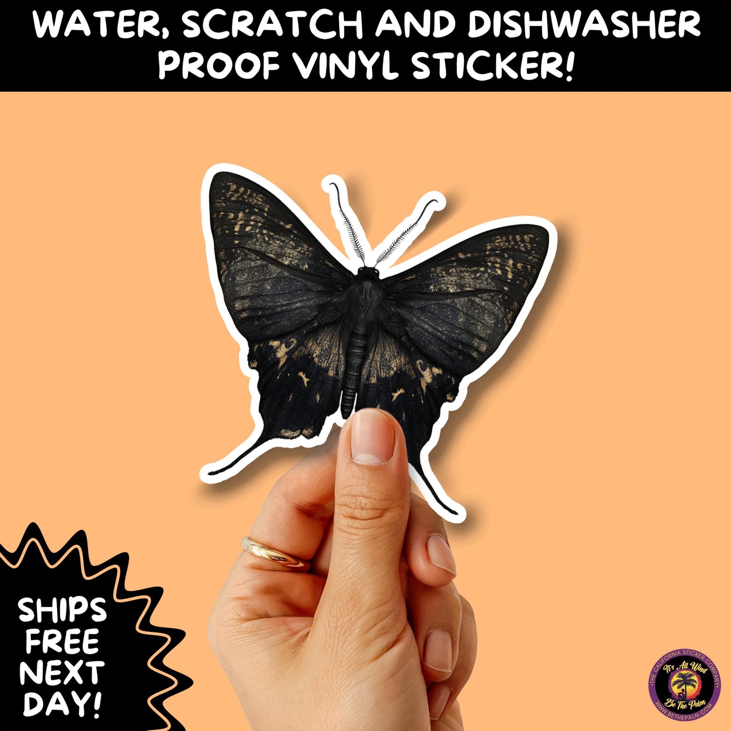 GOTH MOTH STICKERS | Gothic Insect Vinyl Stickers, Dark Aesthetic Stickers for Laptops Journals, Spooky Bug Stickers, Moth Witchy Decor