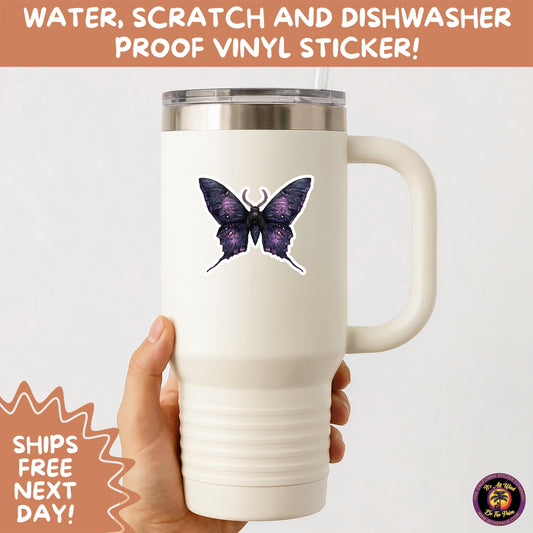 GOTH MOTH STICKERS | Gothic Insect Vinyl Stickers, Dark Aesthetic Stickers for Laptops Journals, Spooky Bug Stickers, Moth Witchy Decor