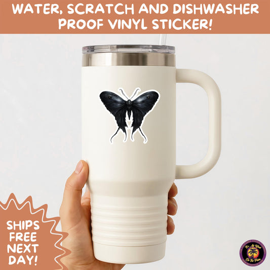 GOTH MOTH STICKERS | Gothic Insect Vinyl Stickers, Dark Aesthetic Stickers for Laptops Journals, Spooky Bug Stickers, Moth Witchy Decor