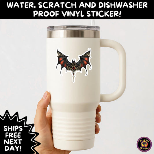 GOTHIC BAT STICKERS | for Alternative Aesthetic Lovers Spooky Vibe Cute Creepy Goth Accessories for Journal Laptop or Water Bottle Decor