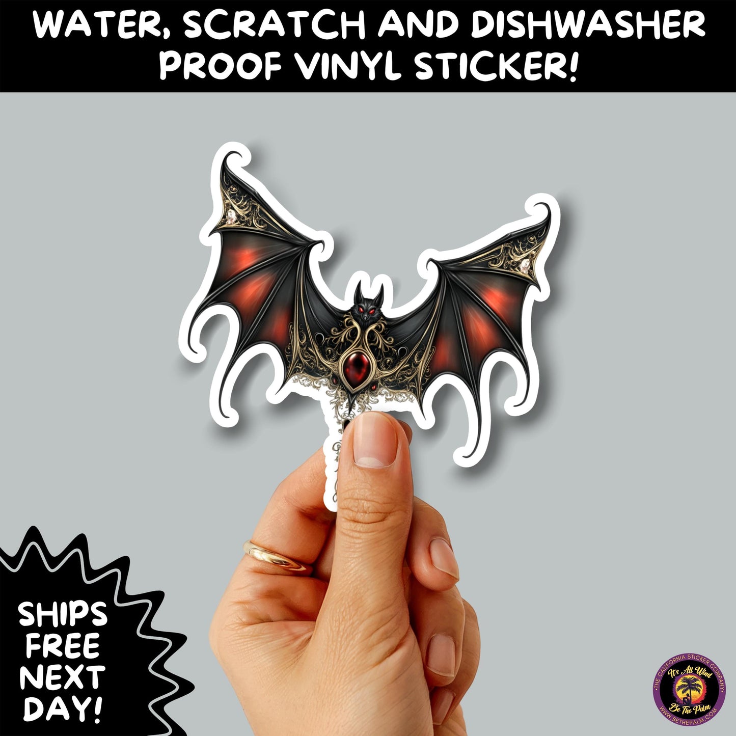GOTHIC BAT STICKERS | for Alternative Aesthetic Lovers Spooky Vibe Cute Creepy Goth Accessories for Journal Laptop or Water Bottle Decor