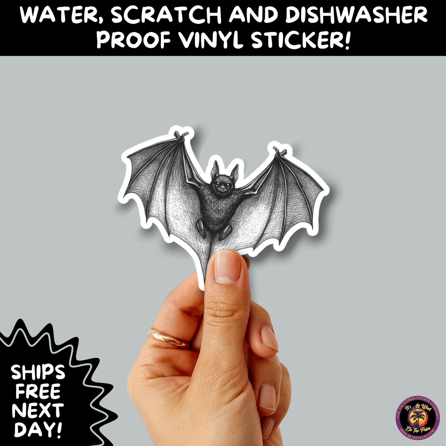 GOTHIC BAT STICKERS | for Alternative Aesthetic Lovers Spooky Vibe Cute Creepy Goth Accessories for Journal Laptop or Water Bottle Decor