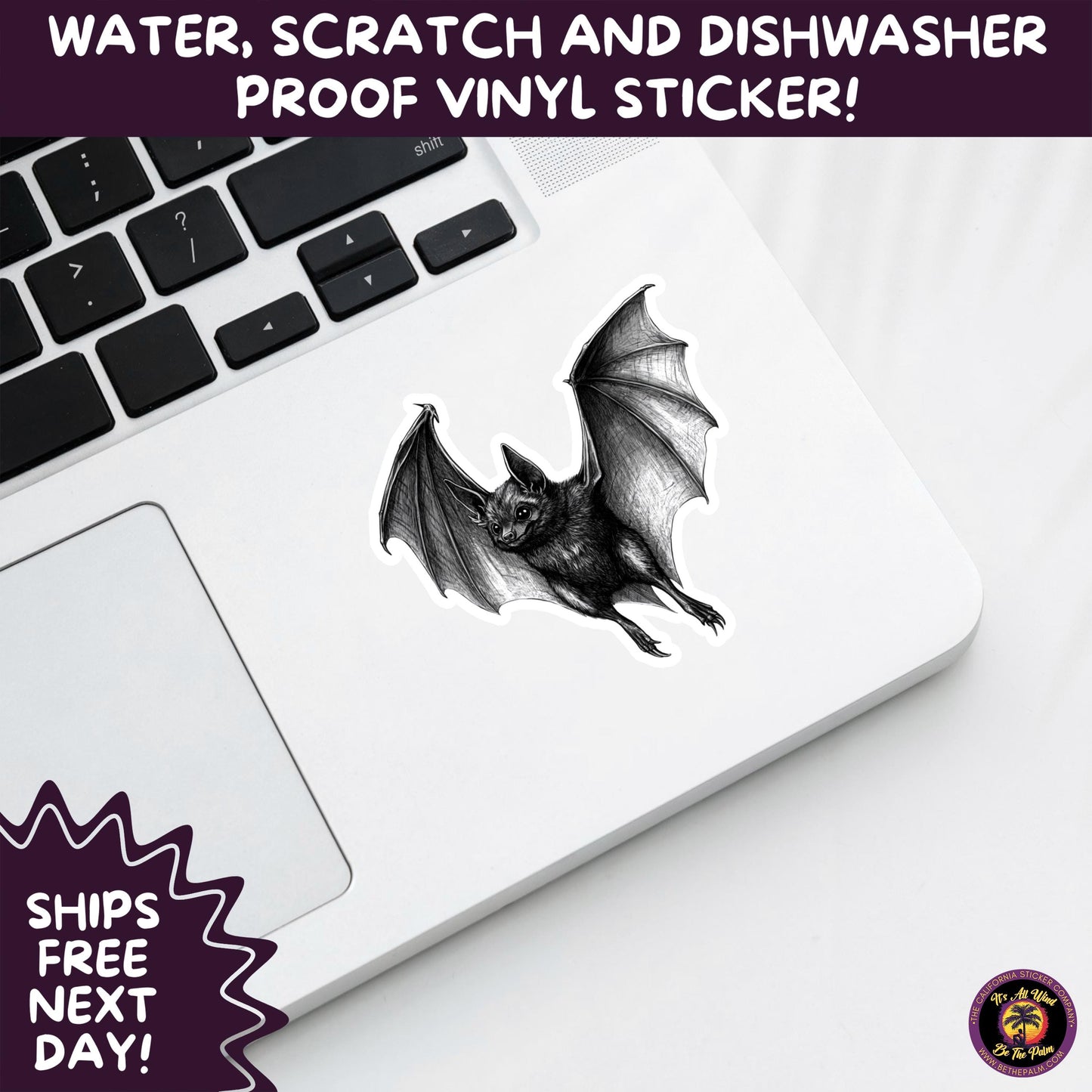GOTHIC BAT STICKERS | for Alternative Aesthetic Lovers Spooky Vibe Cute Creepy Goth Accessories for Journal Laptop or Water Bottle Decor