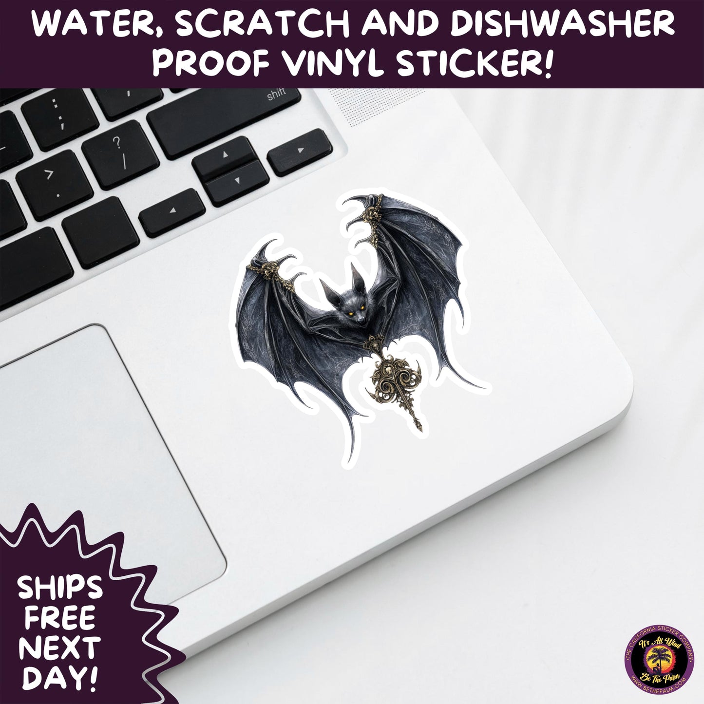 GOTHIC BAT STICKERS | for Alternative Aesthetic Lovers Spooky Vibe Cute Creepy Goth Accessories for Journal Laptop or Water Bottle Decor