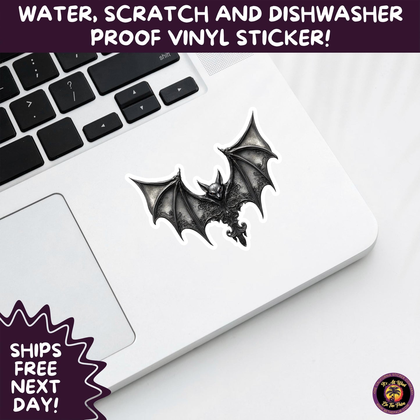 GOTHIC BAT STICKERS | for Alternative Aesthetic Lovers Spooky Vibe Cute Creepy Goth Accessories for Journal Laptop or Water Bottle Decor