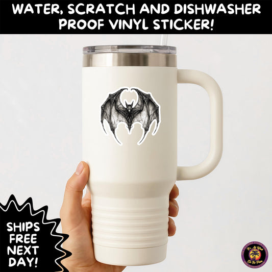 GOTHIC BAT STICKERS | for Alternative Aesthetic Lovers Spooky Vibe Cute Creepy Goth Accessories for Journal Laptop or Water Bottle Decor