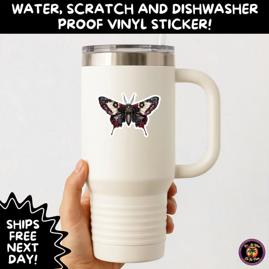 GOTH MOTH STICKERS | Gothic Insect Vinyl Stickers, Dark Aesthetic Stickers for Laptops Journals, Spooky Bug Stickers, Moth Witchy Decor