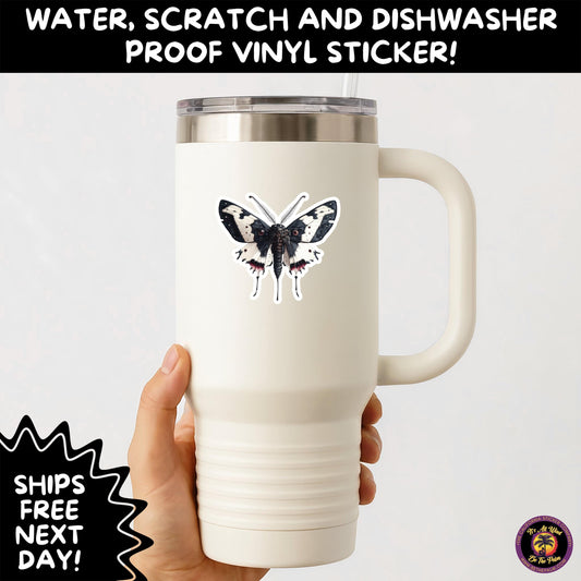 GOTH MOTH STICKERS | Gothic Insect Vinyl Stickers, Dark Aesthetic Stickers for Laptops Journals, Spooky Bug Stickers, Moth Witchy Decor