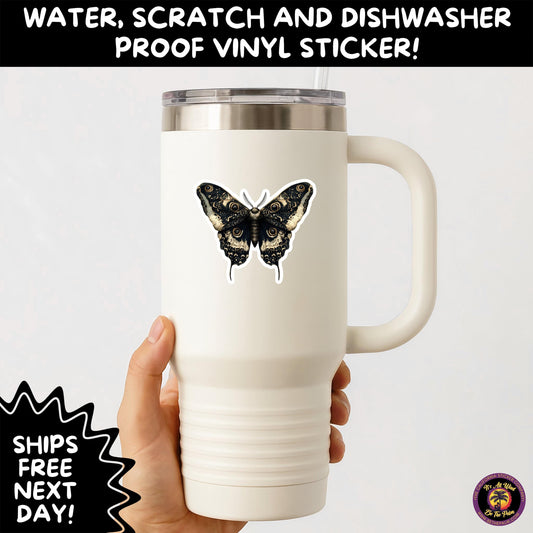 GOTH MOTH STICKERS | Gothic Insect Vinyl Stickers, Dark Aesthetic Stickers for Laptops Journals, Spooky Bug Stickers, Moth Witchy Decor