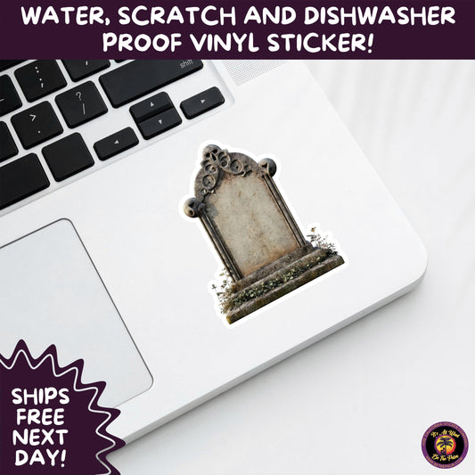 DARK GOTHIC STICKERS – Witchcore, Spooky, Occult, Alternative Vinyl Decals for Journals, Water Bottles, cemetery, headstone, and MacBooks