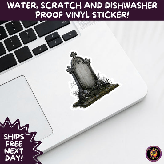 DARK GOTHIC STICKERS – Witchcore, Spooky, Occult, Alternative Vinyl Decals for Journals, Water Bottles, cemetery, headstone, and MacBooks
