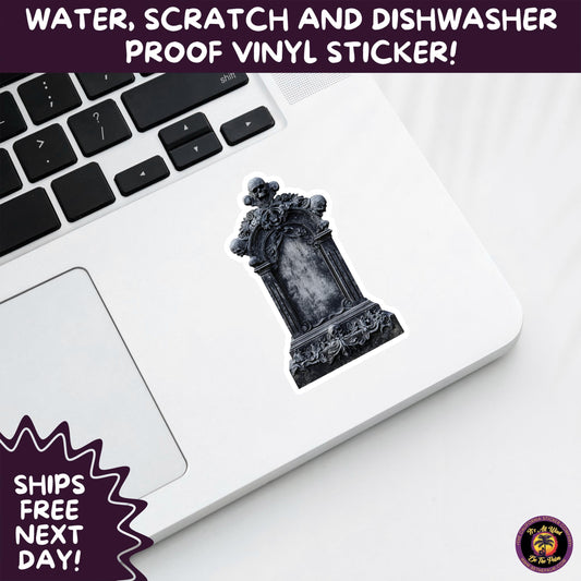 DARK GOTHIC STICKERS – Witchcore, Spooky, Occult, Alternative Vinyl Decals for Journals, Water Bottles, cemetery, headstone, and MacBooks