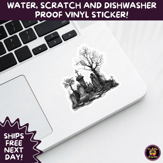DARK GOTHIC STICKERS Witchcore, Spooky, Occult, Alternative Vinyl Decals for Journals, Water Bottles, cemetery, headstone, and MacBooks