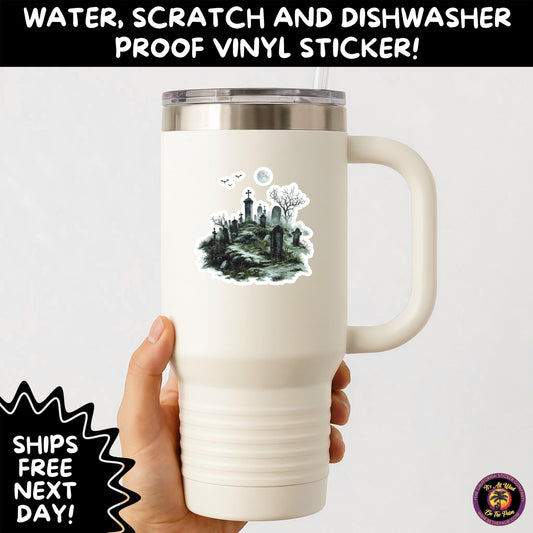 DARK GOTHIC STICKERS – Witchcore, Spooky, Occult, Alternative Vinyl Decals for Journals, Water Bottles, cemetery, headstone, and MacBooks