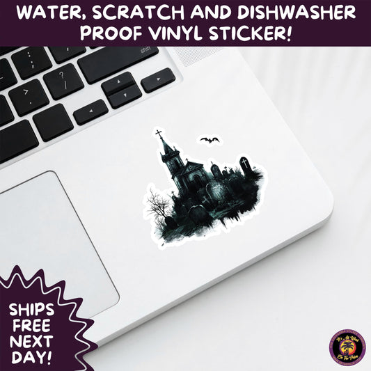 DARK GOTHIC STICKERS – Witchcore, Spooky, Occult, Alternative Vinyl Decals for Journals, Water Bottles, cemetery, headstone, and MacBooks