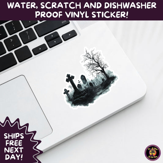 DARK GOTHIC STICKERS – Witchcore, Spooky, Occult, Alternative Vinyl Decals for Journals, Water Bottles, cemetery, headstone, and MacBooks