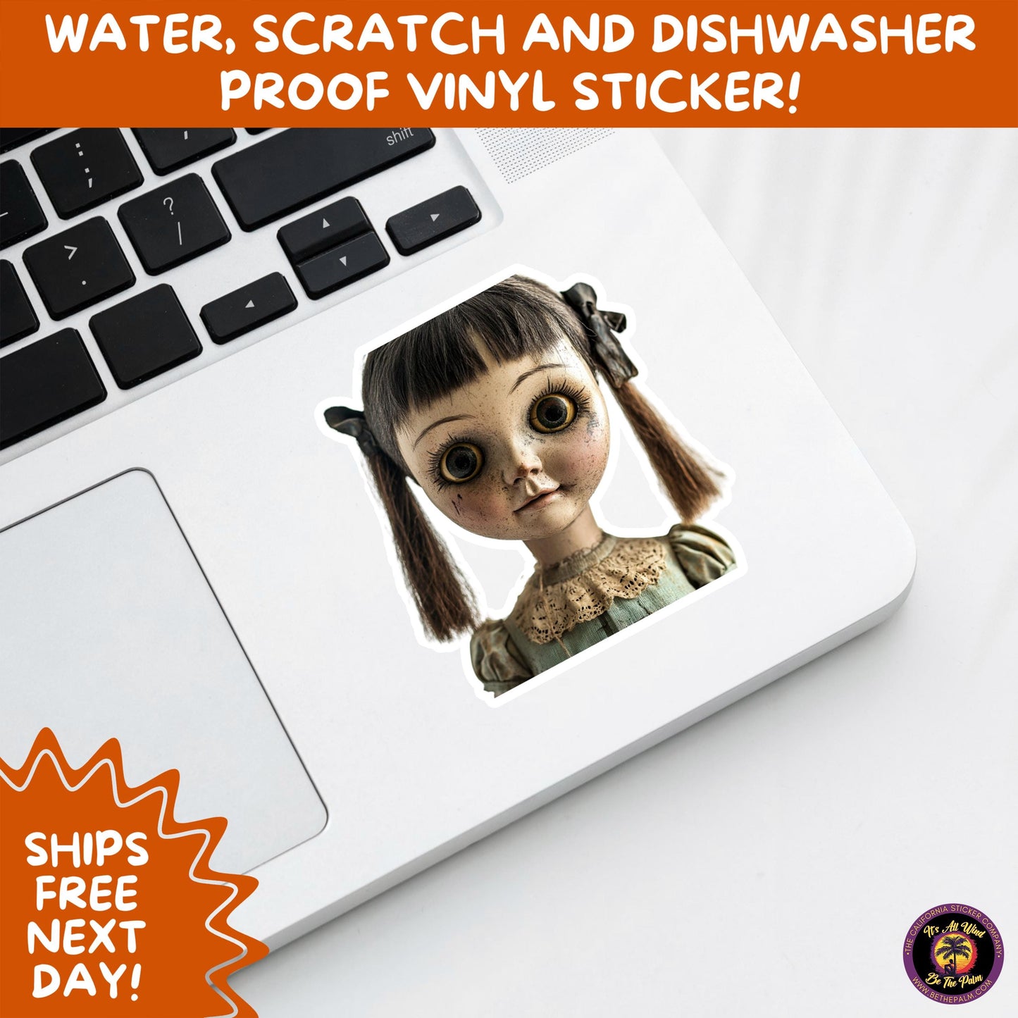 HORROR DOLL STICKERS Spooky Cute Creepy Girl Stickers β Perfect for Halloween, Scrapbooking, and Horror Aesthetic Fans