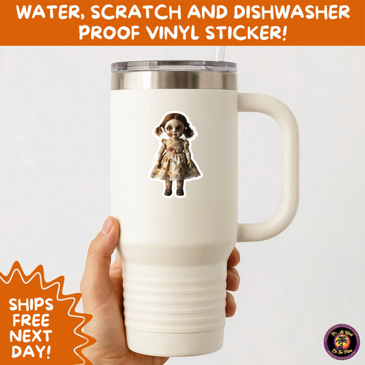 HORROR DOLL STICKERS Spooky Cute Creepy Girl Stickers β Perfect for Halloween, Scrapbooking, and Horror Aesthetic Fans