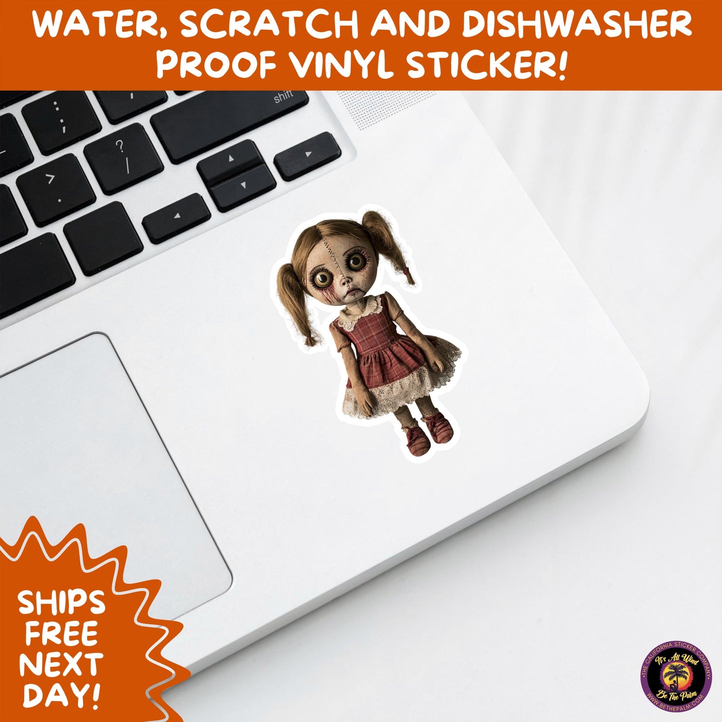 HORROR DOLL STICKERS Spooky Cute Creepy Girl Stickers β Perfect for Halloween, Scrapbooking, and Horror Aesthetic Fans