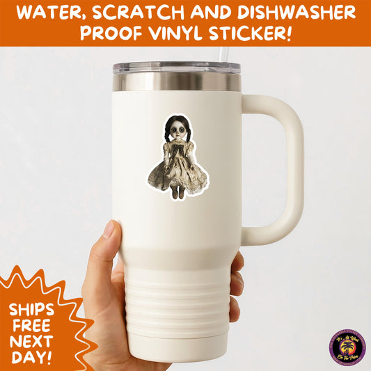 HORROR DOLL STICKERS Spooky Cute Creepy Girl Stickers – Perfect for Halloween, Scrapbooking, and Horror Aesthetic Fans