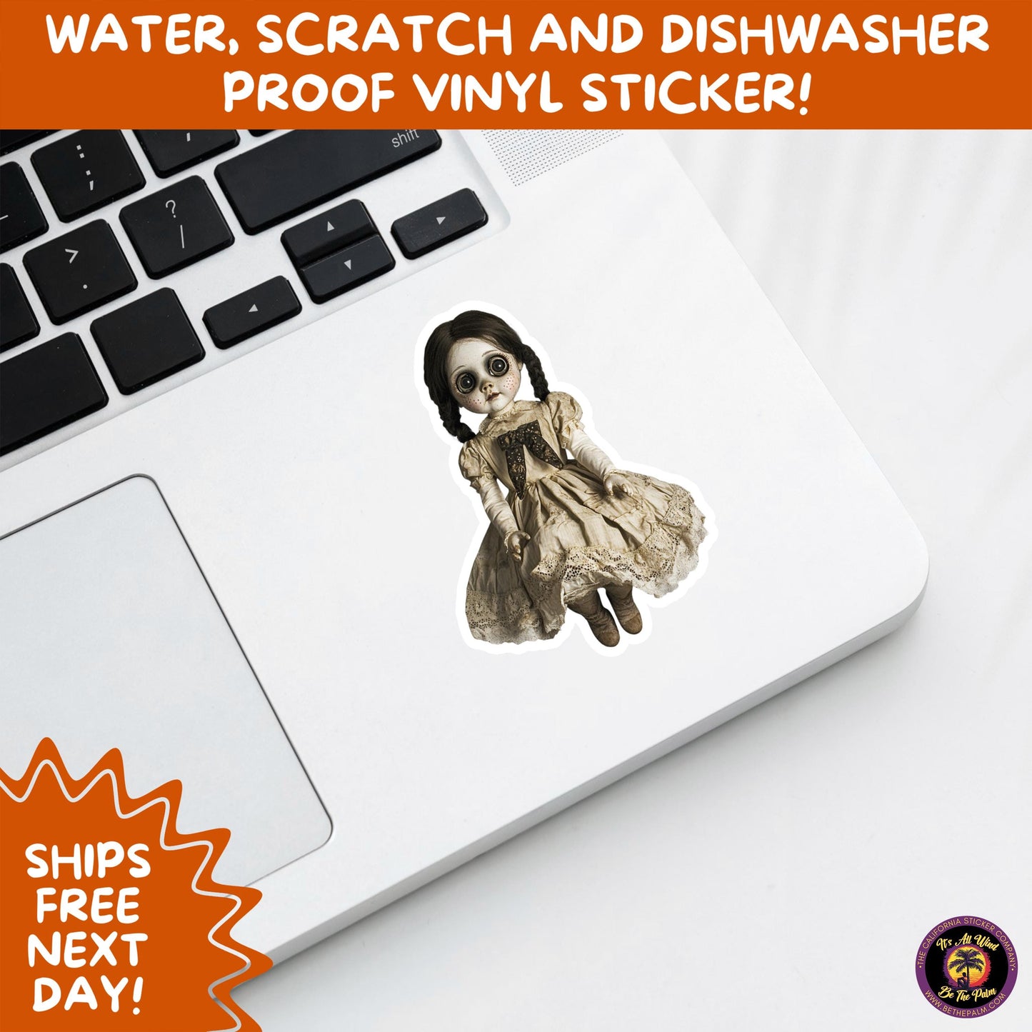 HORROR DOLL STICKERS Spooky Cute Creepy Girl Stickers β Perfect for Halloween, Scrapbooking, and Horror Aesthetic Fans
