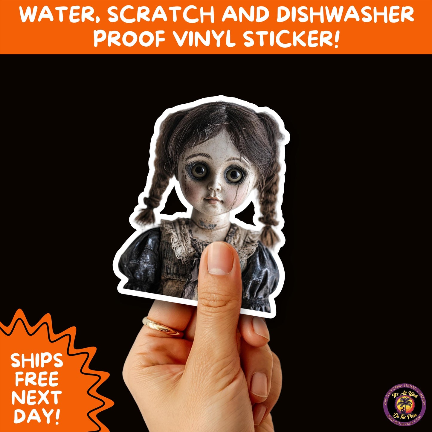 HORROR DOLL STICKERS Spooky Cute Creepy Girl Stickers β Perfect for Halloween, Scrapbooking, and Horror Aesthetic Fans