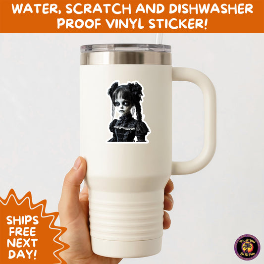 HORROR DOLL STICKERS Spooky Cute Creepy Girl Stickers β Perfect for Halloween, Scrapbooking, and Horror Aesthetic Fans