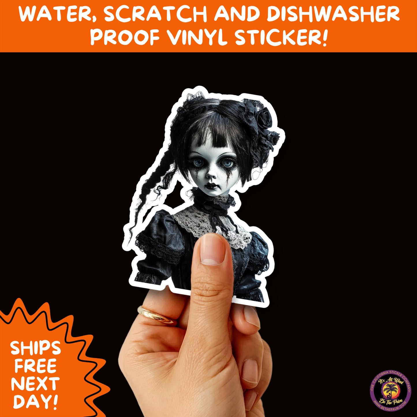 HORROR DOLL STICKERS Spooky Cute Creepy Girl Stickers β Perfect for Halloween, Scrapbooking, and Horror Aesthetic Fans