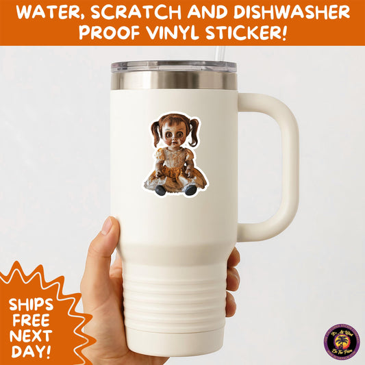 HORROR DOLL STICKERS Spooky Cute Creepy Girl Stickers – Perfect for Halloween, Scrapbooking, and Horror Aesthetic Fans