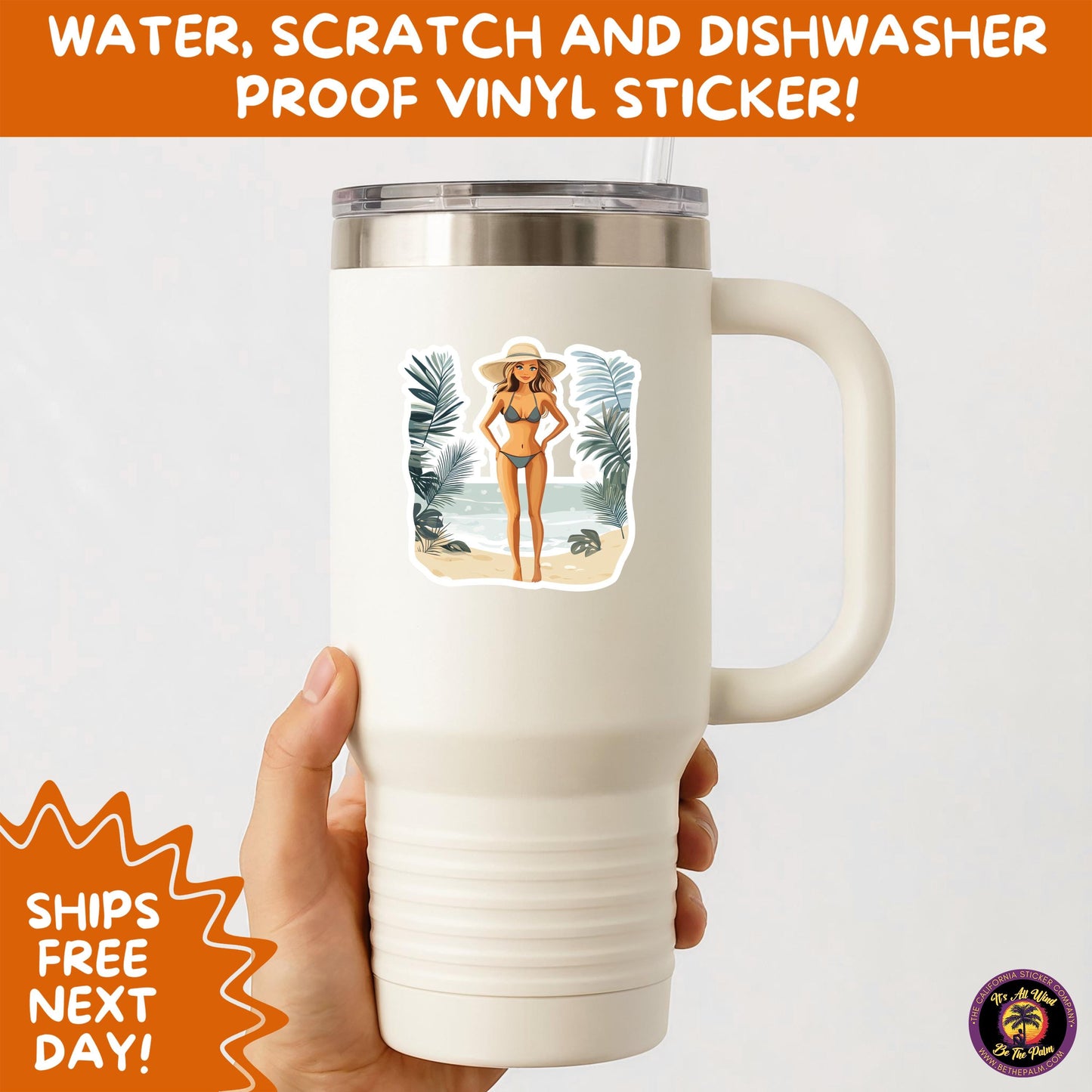 FUN BEACH STICKERS with Bikini Designs, Perfect for Travel Journals, Water Bottles, Tumblers, Laptops, Scrapbooks, and Summer Decor