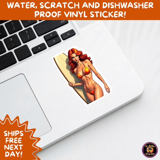 FUN BEACH STICKERS with Bikini Designs, Perfect for Travel Journals, Water Bottles, Tumblers, Laptops, Scrapbooks, and Summer Decor