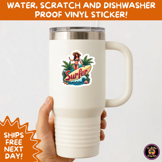 FUN BEACH STICKERS with Bikini Designs, Perfect for Travel Journals, Water Bottles, Tumblers, Laptops, Scrapbooks, and Summer Decor