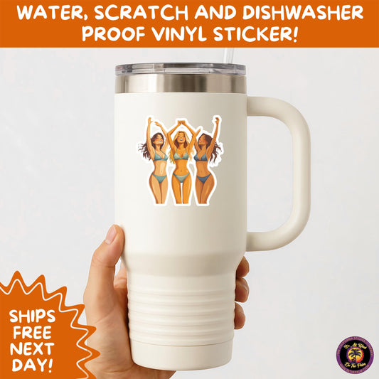 FUN BEACH STICKERS with Bikini Designs, Perfect for Travel Journals, Water Bottles, Tumblers, Laptops, Scrapbooks, and Summer Decor