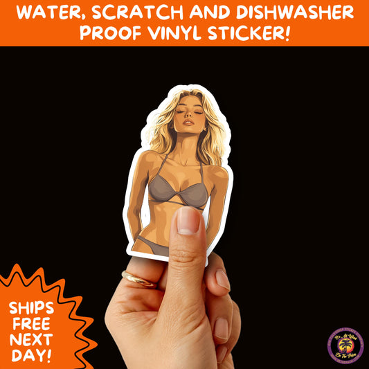 FUN BEACH STICKERS with Bikini Designs, Perfect for Travel Journals, Water Bottles, Tumblers, Laptops, Scrapbooks, and Summer Decor