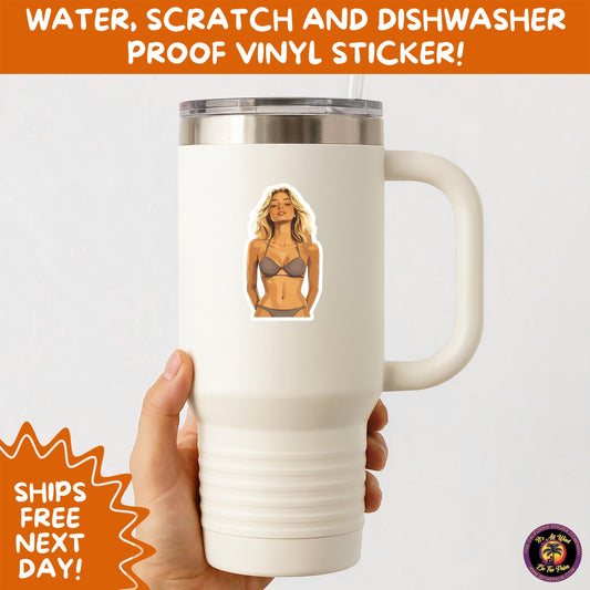 FUN BEACH STICKERS with Bikini Designs, Perfect for Travel Journals, Water Bottles, Tumblers, Laptops, Scrapbooks, and Summer Decor