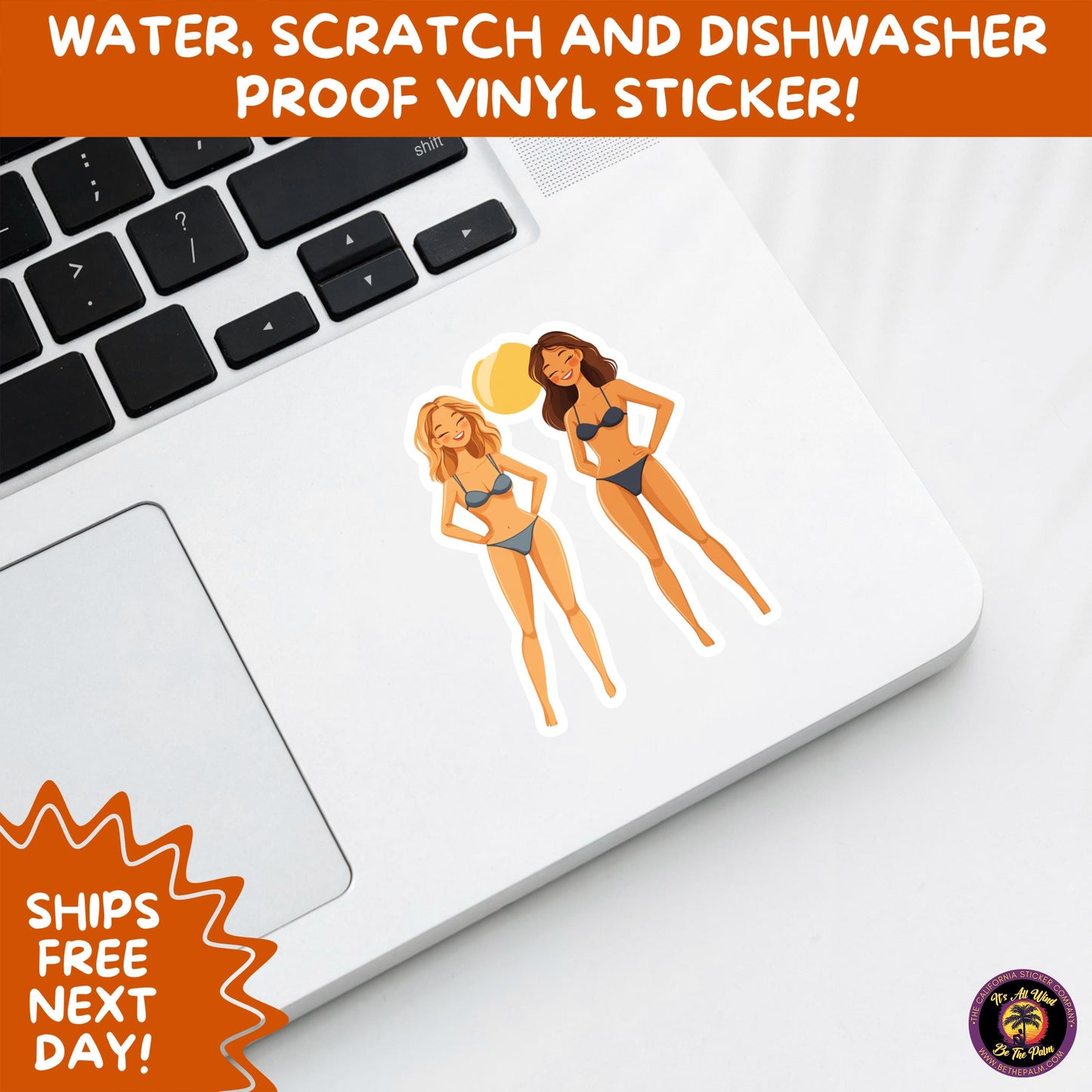 FUN BEACH STICKERS with Bikini Designs, Perfect for Travel Journals, Water Bottles, Tumblers, Laptops, Scrapbooks, and Summer Decor