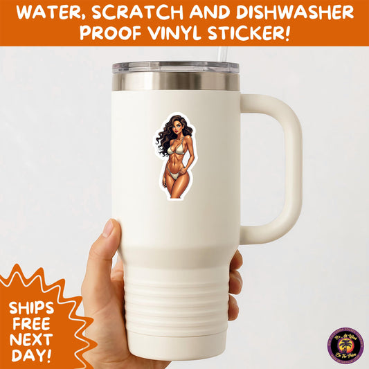 FUN BEACH STICKERS with Bikini Designs, Perfect for Travel Journals, Water Bottles, Tumblers, Laptops, Scrapbooks, and Summer Decor