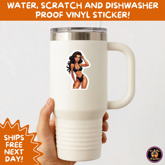 FUN BEACH STICKERS with Bikini Designs, Perfect for Travel Journals, Water Bottles, Tumblers, Laptops, Scrapbooks, and Summer Decor