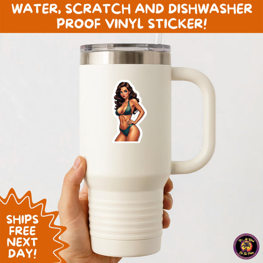 FUN BEACH STICKERS with Bikini Designs, Perfect for Travel Journals, Water Bottles, Tumblers, Laptops, Scrapbooks, and Summer Decor