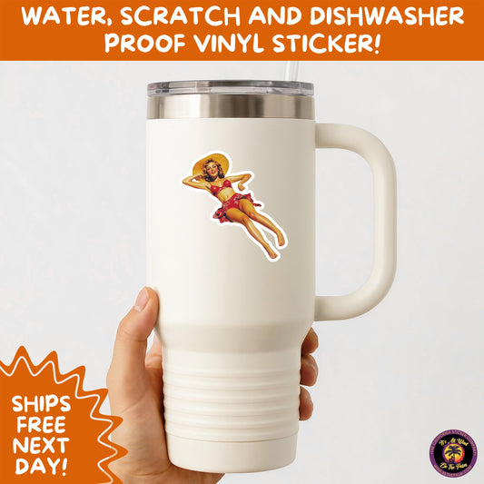 FUN BEACH STICKERS with Bikini Designs, Perfect for Travel Journals, Water Bottles, Tumblers, Laptops, Scrapbooks, and Summer Decor