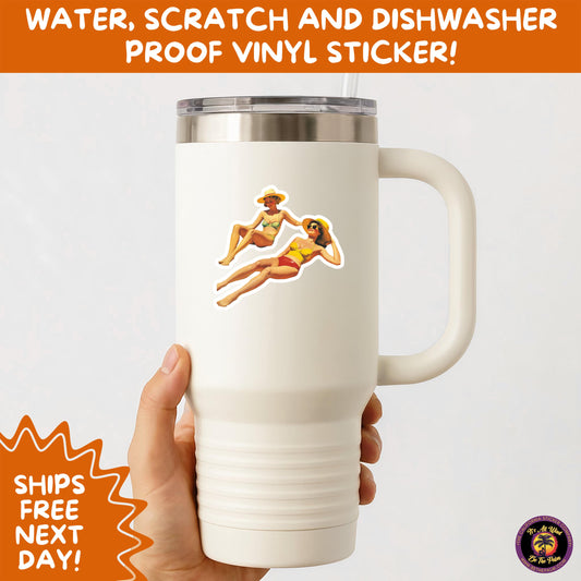 FUN BEACH STICKERS with Bikini Designs, Perfect for Travel Journals, Water Bottles, Tumblers, Laptops, Scrapbooks, and Summer Decor