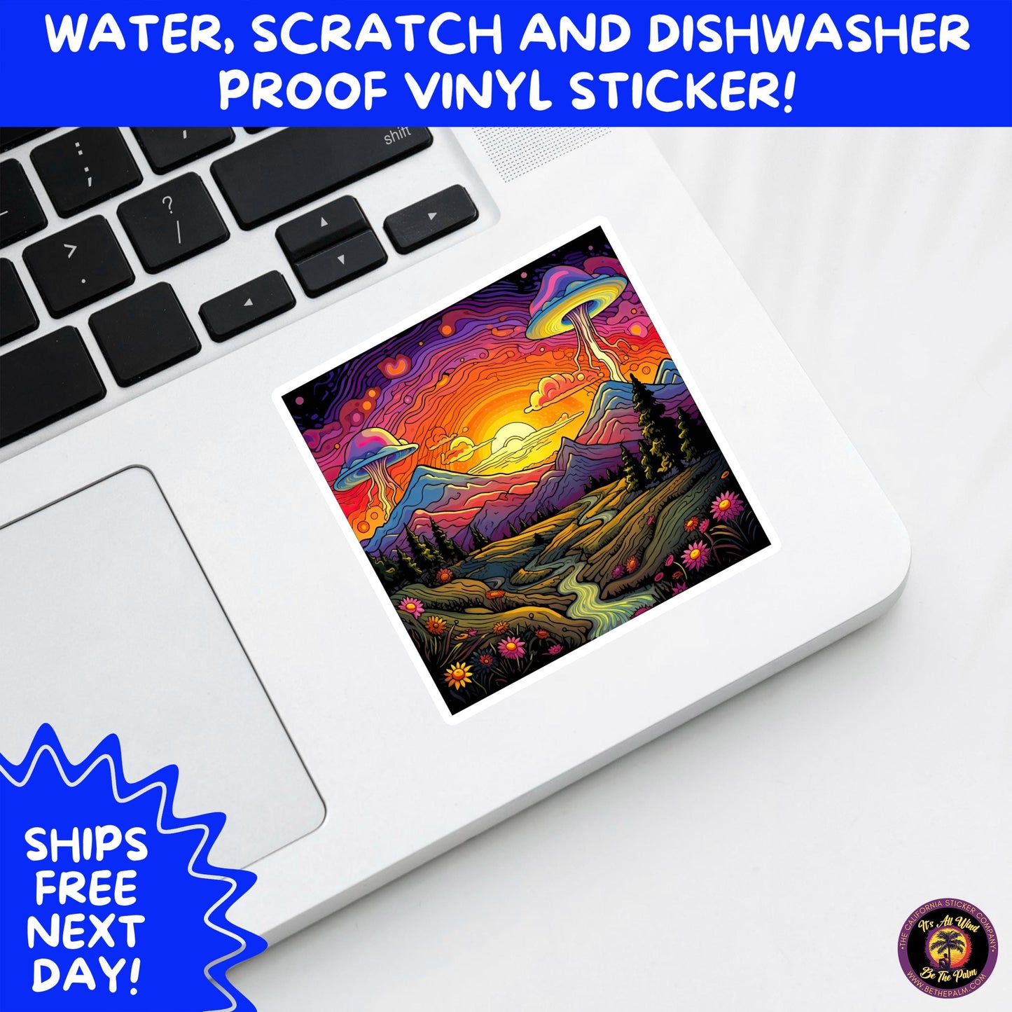 PSYCHEDELIC ART STICKERS | Trippy Groovy Vinyl Decals for Journals, Water Bottles, Laptops, Hippie Aesthetic Stickers for Vibe Lovers