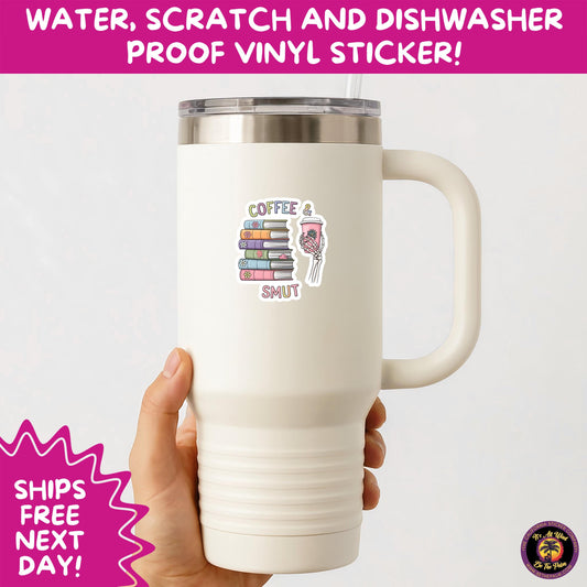 1. SMUT BOOK LOVER | Stickers β Funny Romance Sticker Pack for Readers, Booktok Gifts, Steamy Books, Kindle Accessories, Waterproof Vinyl