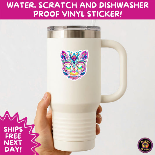 SUGAR SKULL STICKERS Day of the Dead Aesthetic Sticker Pack for Journals Laptops Water Bottles Halloween Decor and Spooky Season Gifts
