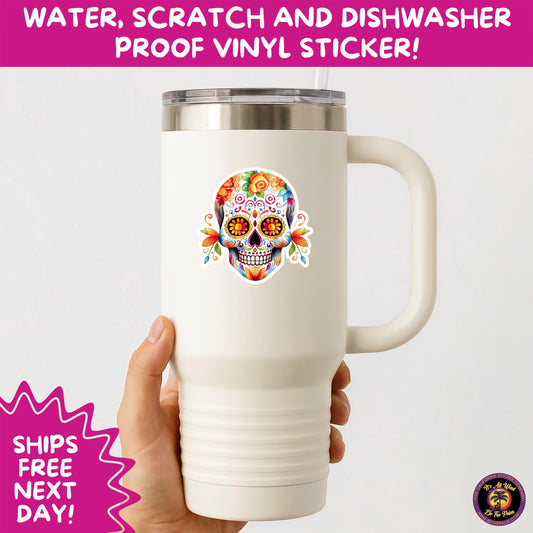 SUGAR SKULL STICKERS Day of the Dead Aesthetic Sticker Pack for Journals Laptops Water Bottles Halloween Decor and Spooky Season Gifts