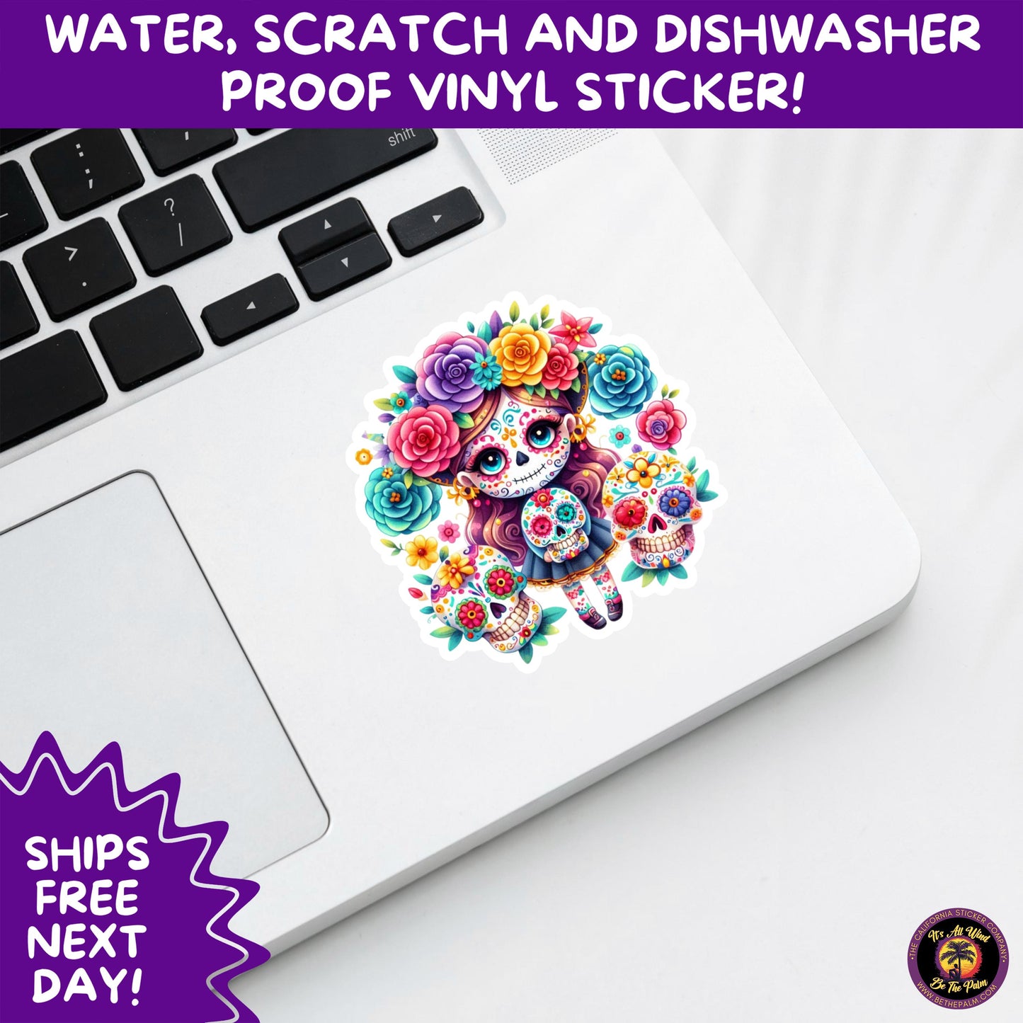 SUGAR SKULL STICKERS Day of the Dead Aesthetic Sticker Pack for Journals Laptops Water Bottles Halloween Decor and Spooky Season Gifts